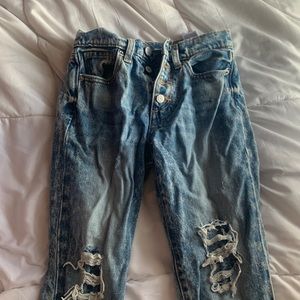 blue denim jeans